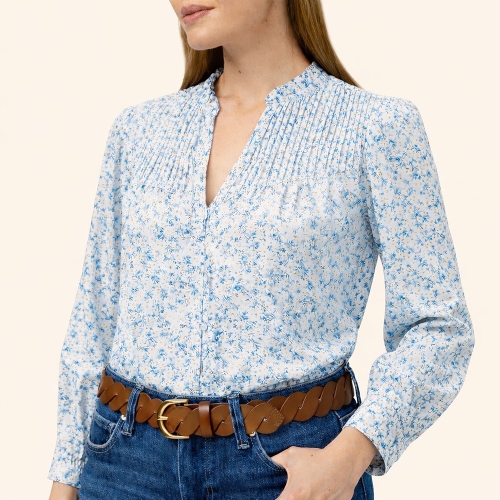 J. Crew Liberty Fabric Misti Valeria Poplin Cotton Blouse Size Medium